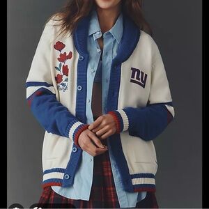 NWT The Wild Collective x Anthropologie NY Giants Cardigan